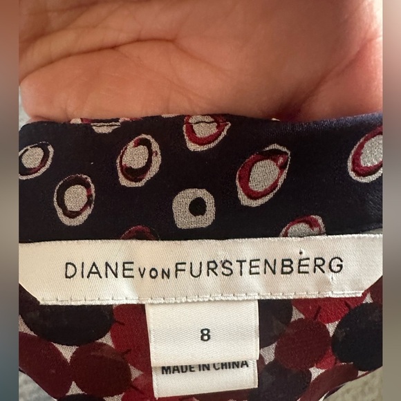 Diane Von Furstenberg Kourtni 100% Silk Chiffon Shift Dress Size 8 - Picture 2 of 15